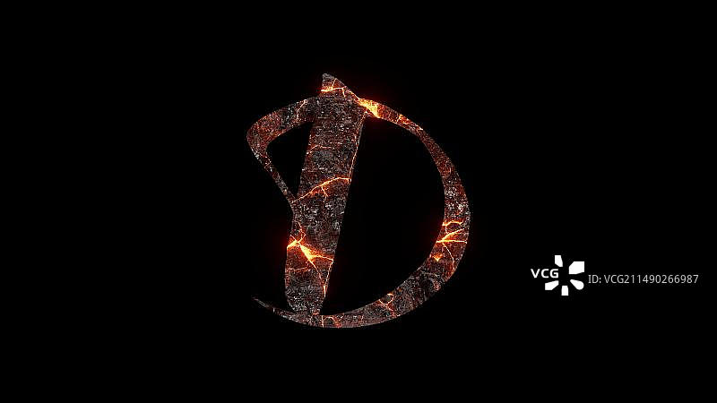 熔岩化的大写英文字母图片素材