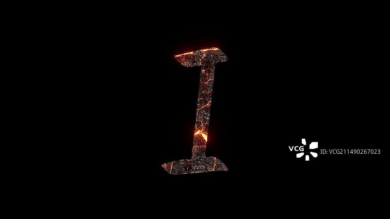 熔岩化的大写英文字母图片素材