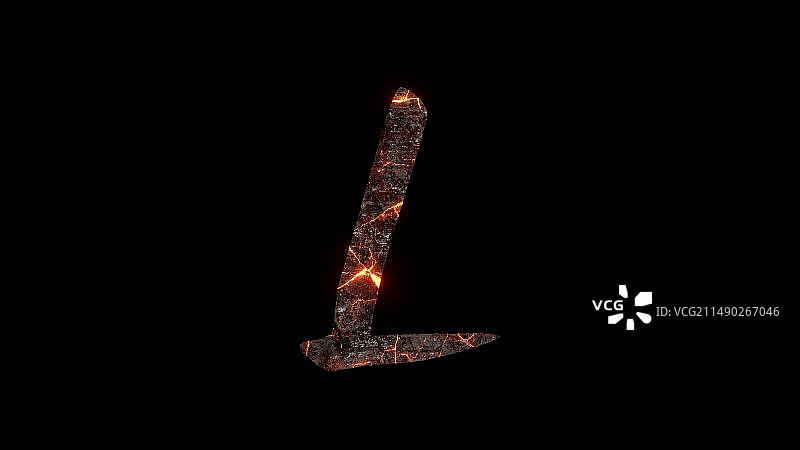 熔岩化的大写英文字母图片素材