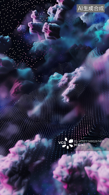【AI数字艺术】互联网科技太空故障风背景素材图片素材