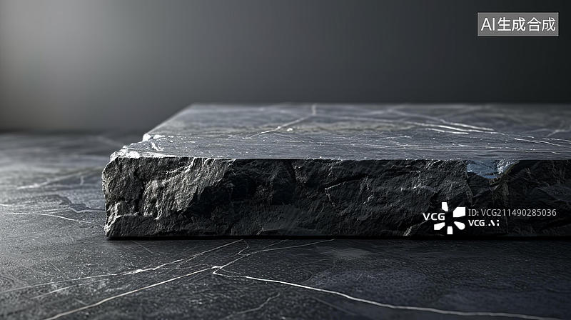 【AI数字艺术】黑色大理石石材产品展示台或底座渲染图片素材