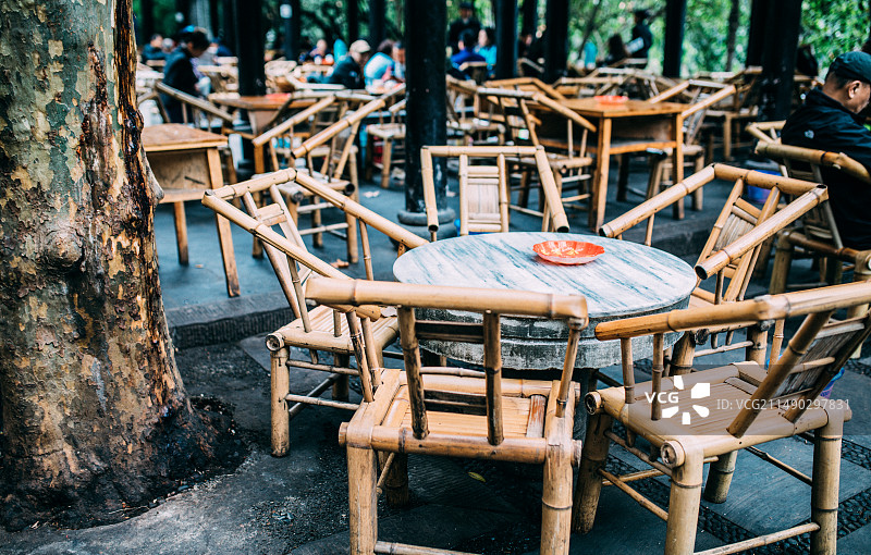 四川成都人民公园内的鹤鸣茶馆图片素材