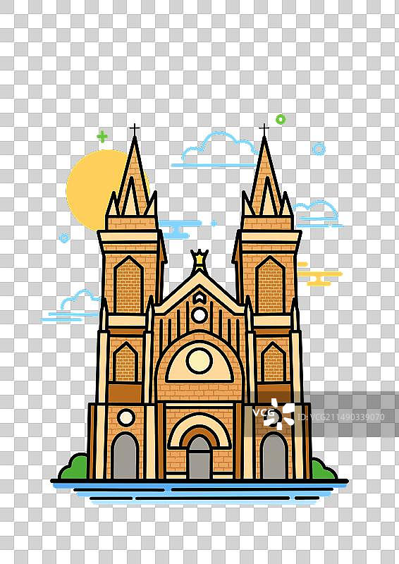 沈阳地标建筑小南天主教堂图片素材