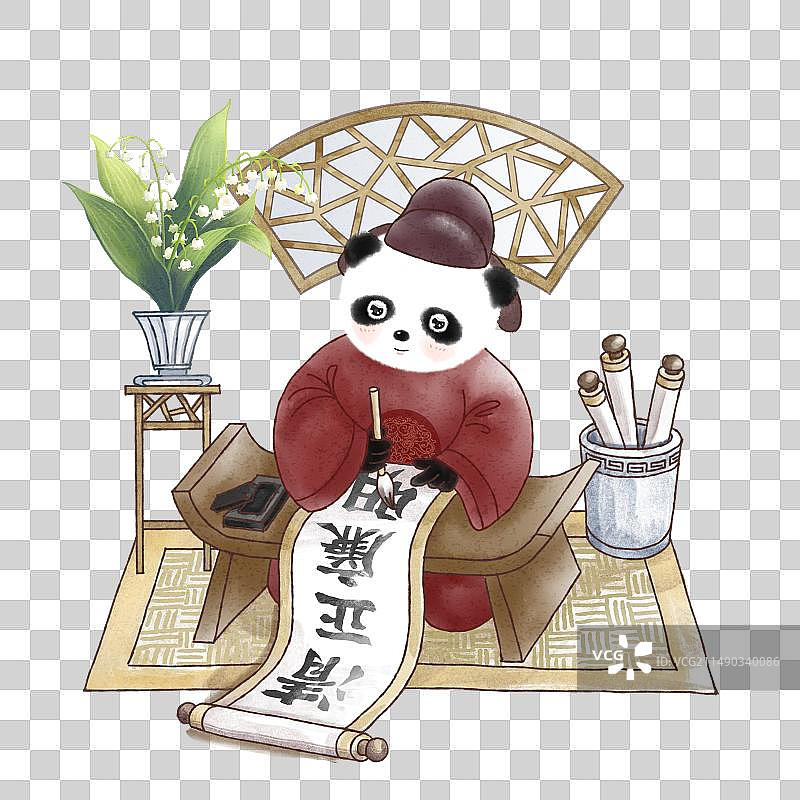 古人书房习字图片素材