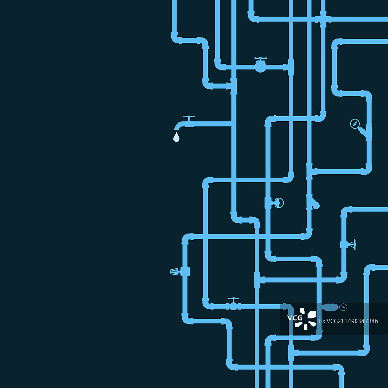 带阀门的水管系统图片素材