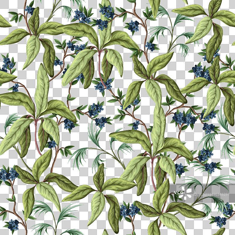 异国情调树叶无缝图案图片素材