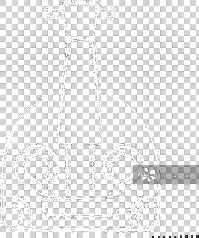 与俄罗斯相关的巴拉莱卡琴粉笔风格图标图片素材