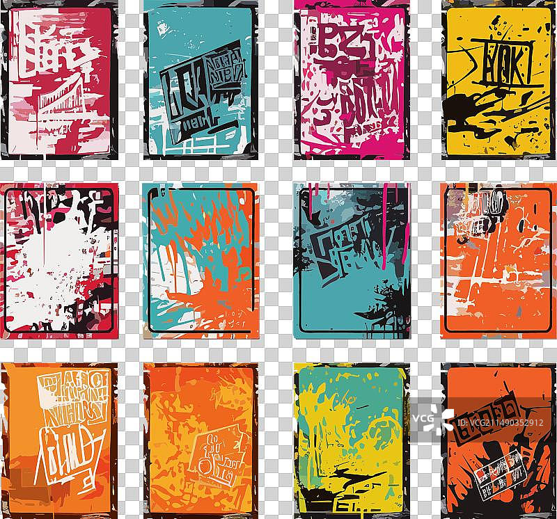 具有文本空白空间的Grunge风格海报图片素材