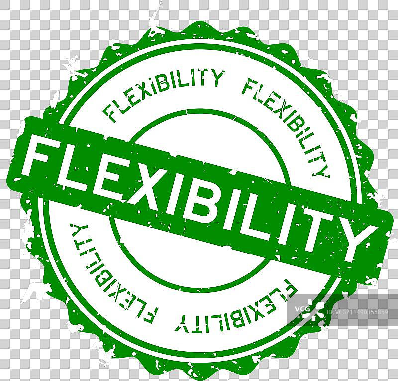 绿色灵活性圆形橡胶印章图片素材