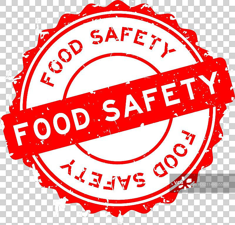 食品安全红色复古圆形橡胶印章图片素材