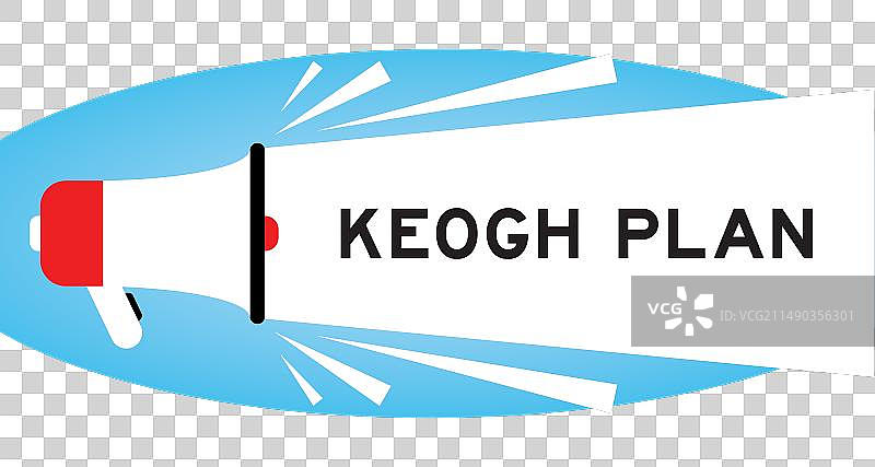 彩色喇叭图标，“Keogh计划”字样图片素材