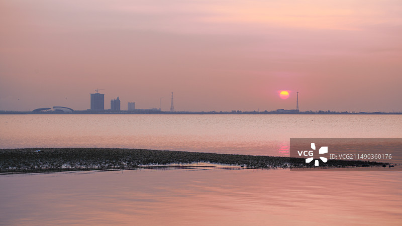 河北省乐亭县渤海湾“菩提岛”风光图片素材