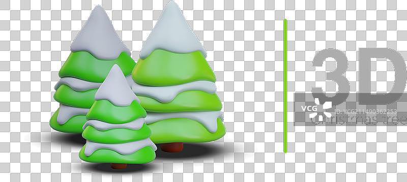 逼真的雪松圣诞树冬季场景图片素材