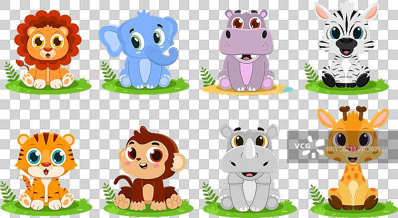 可爱的动物卡通角色图片素材