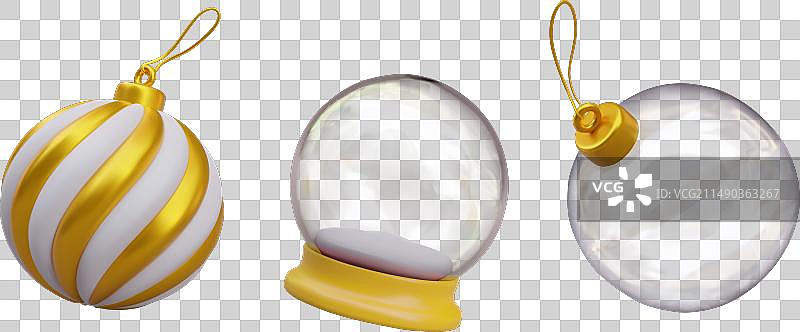 逼真的圆形圣诞装饰图片素材