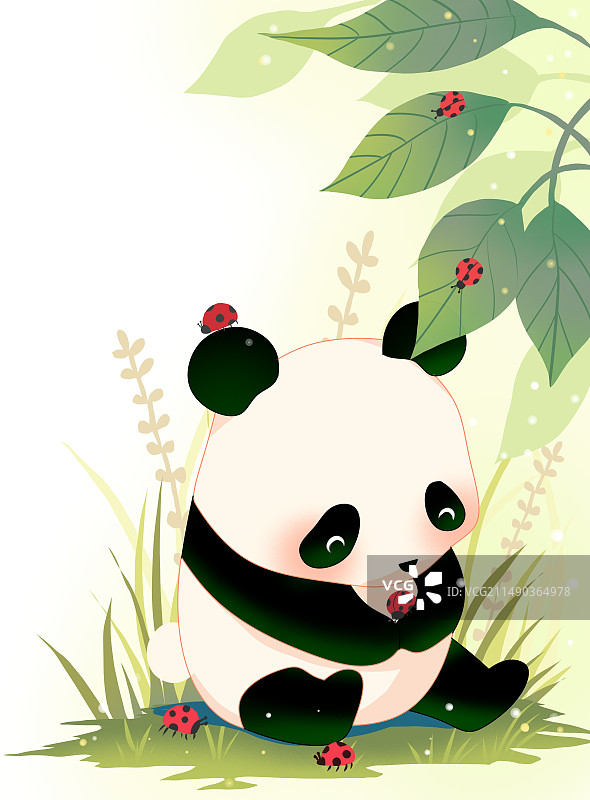 熊猫二十四节气全套之惊蛰图片素材