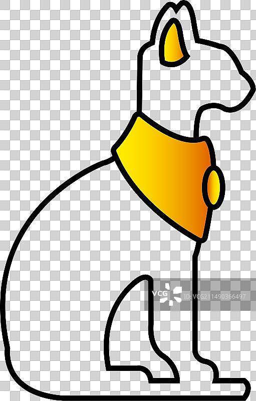 孤立的彩色埃及猫图标图片素材