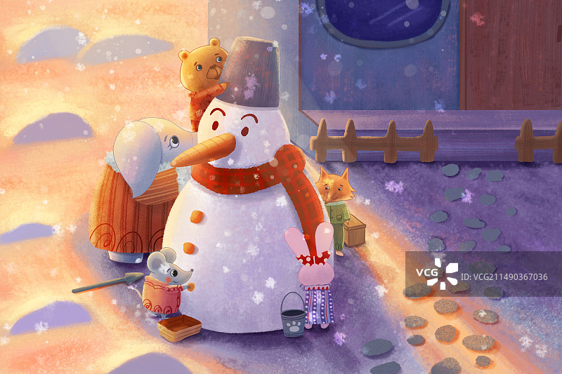 堆雪人图片素材