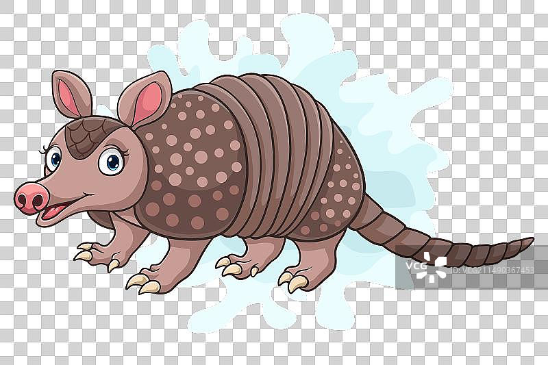 白色背景上的卡通犰狳图片素材