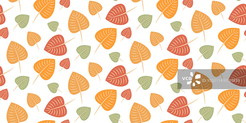 无缝图案与秋叶图片素材
