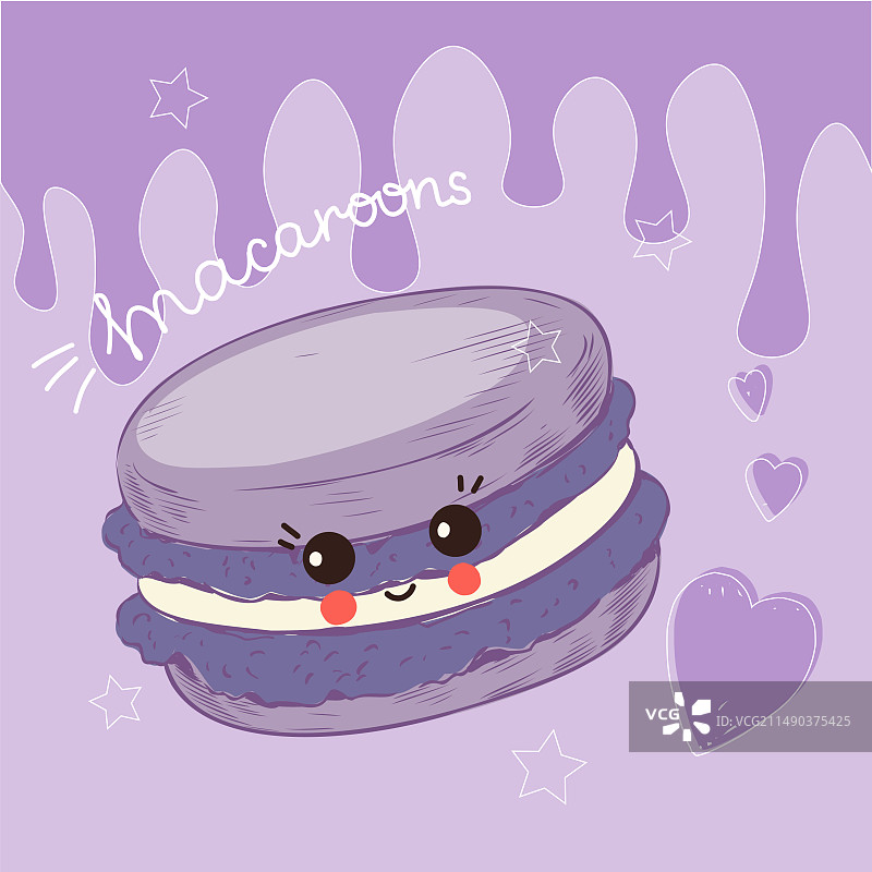 马卡龙海报可爱饼干表情图片素材