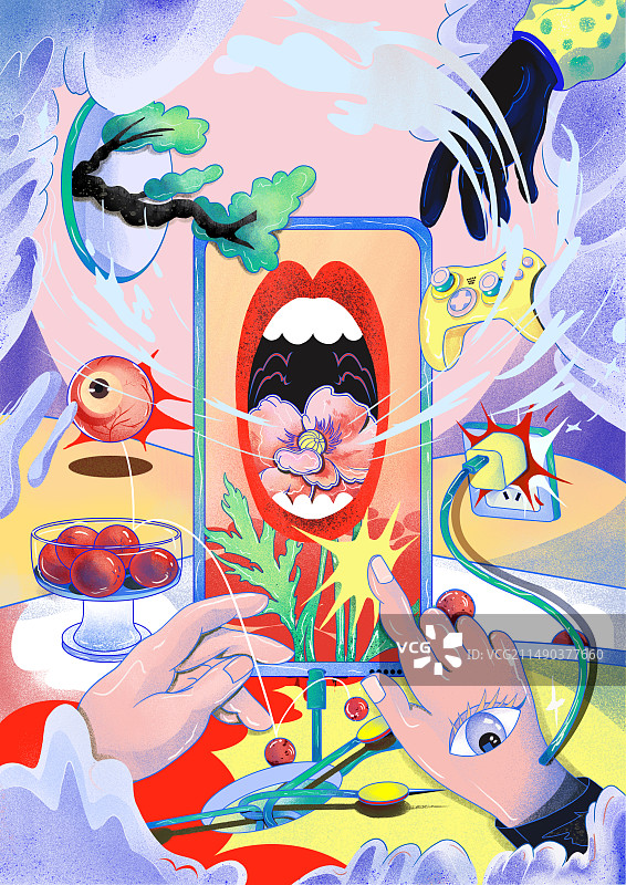 手机上瘾图片素材