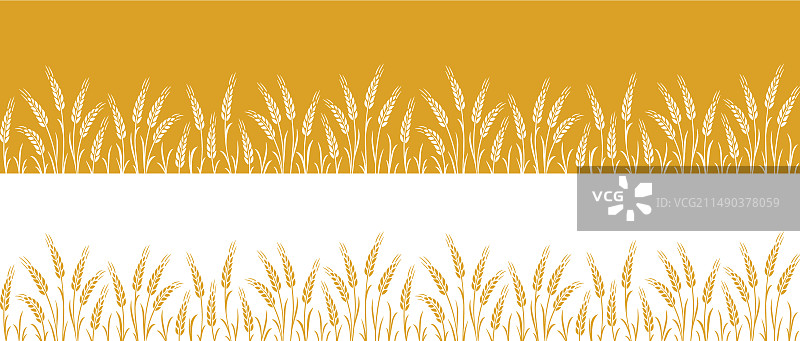两个带有麦秆的无缝条纹图案图片素材