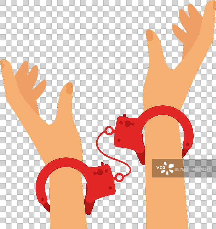 戴手铐的女性双手图片素材