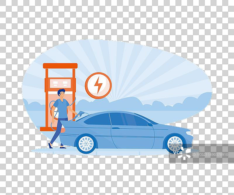 生态概念电动汽车充电站图片素材