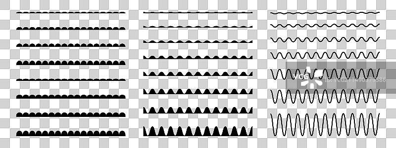 波浪边框扇贝条纹波浪线图片素材