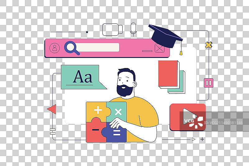 扁平新野兽主义教育理念设计图片素材