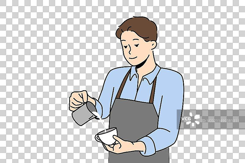 咖啡师正在制作美味咖啡图片素材