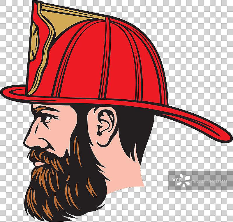 彩色消防头盔消防员面部图片素材