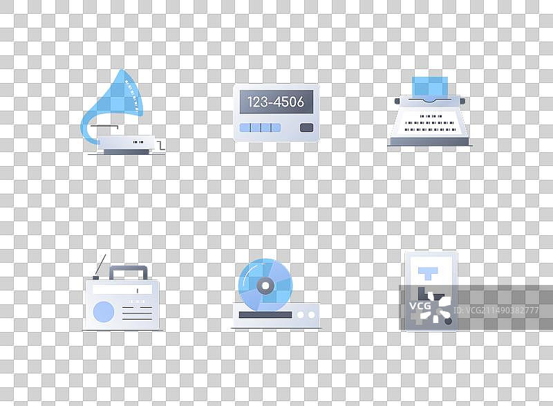 过时的家居用品扁平风格图标图片素材