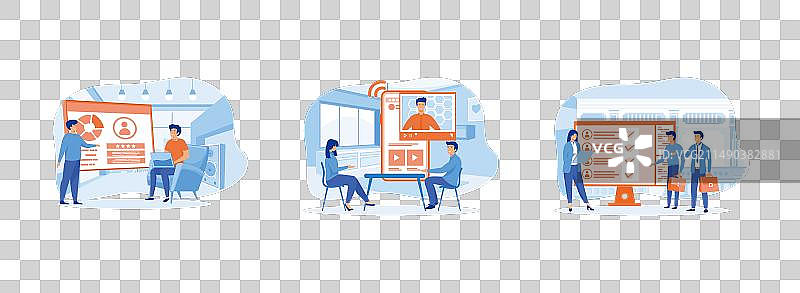 商务传送带在线服务图片素材