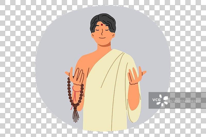 身着传统民族服装的亚洲穆斯林男人图片素材