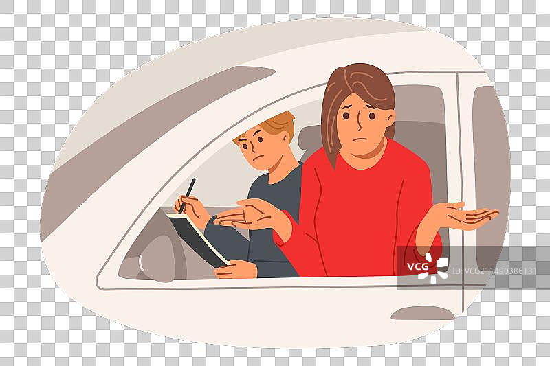 女人驾照考试失败并耸肩图片素材