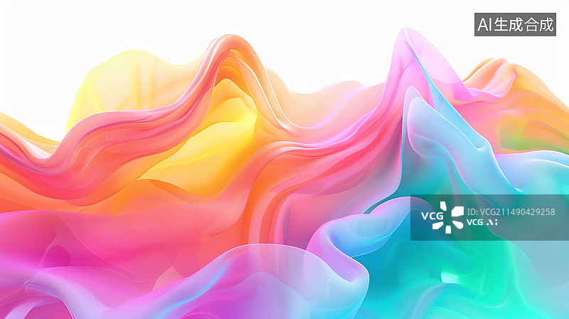 【AI数字艺术】抽象彩色流动背景图片素材