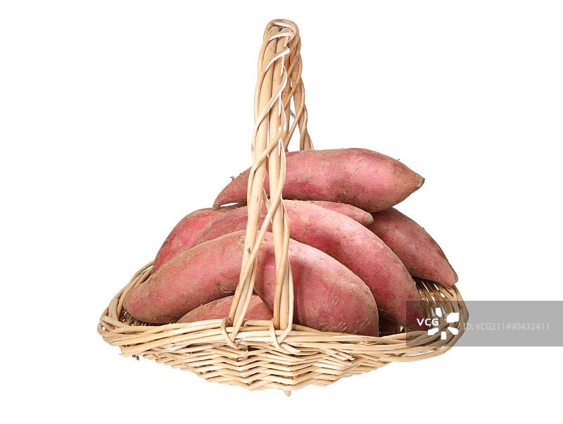 一篮子粮食番薯红薯的白底图图片素材