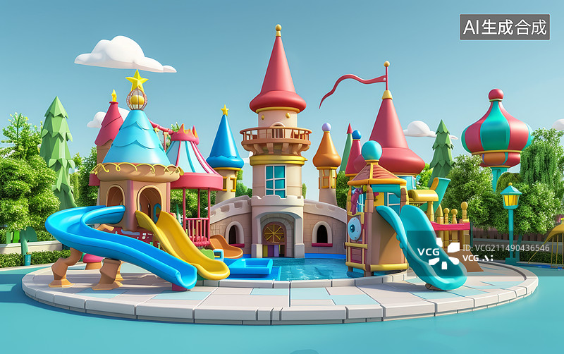 【AI数字艺术】彩色游乐场图片素材