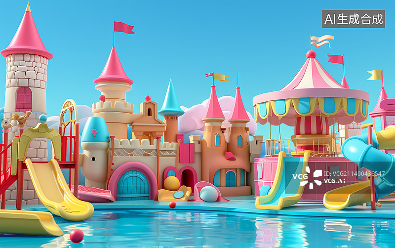 【AI数字艺术】彩色游乐场图片素材