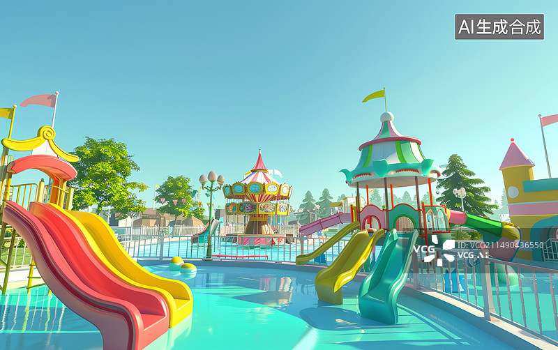 【AI数字艺术】彩色游乐场图片素材
