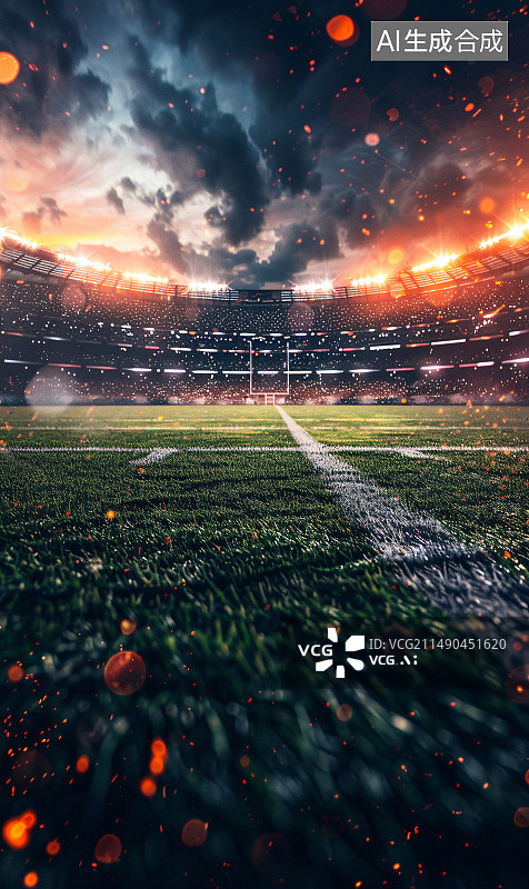 【AI数字艺术】体育球场灯光背景图片素材