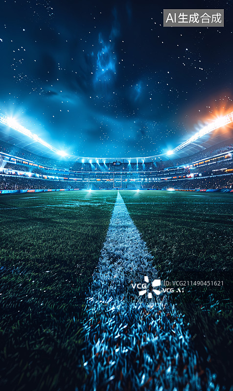 【AI数字艺术】体育球场灯光背景图片素材