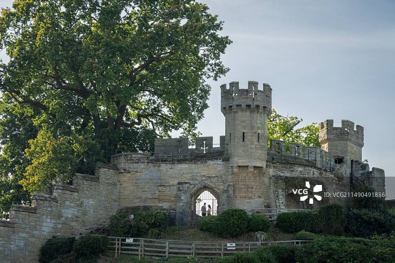 华威城堡（Warwick Castle）一隅——中世纪风格古堡图片素材