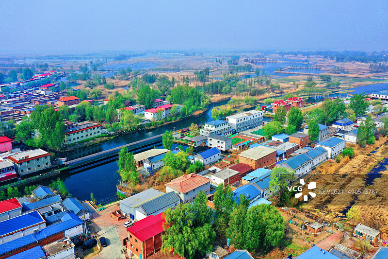 华北明珠白洋淀渔村水镇赵庄子图片素材