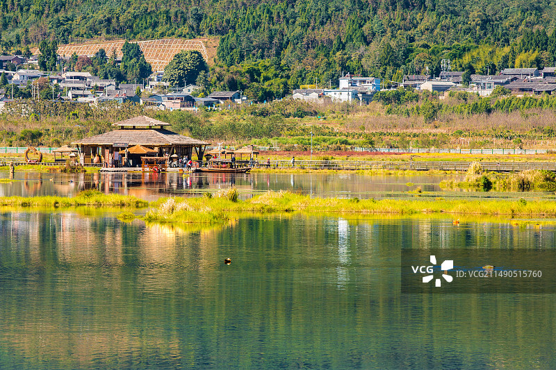 中国云南省保山市腾冲市北海湿地风景区早晨山水自然风光图片素材