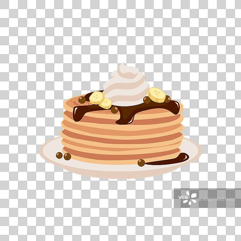 巧克力奶油顶薄煎饼图片素材