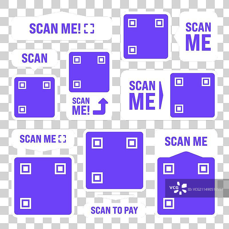 扫我二维码贴纸在线支付特惠图片素材