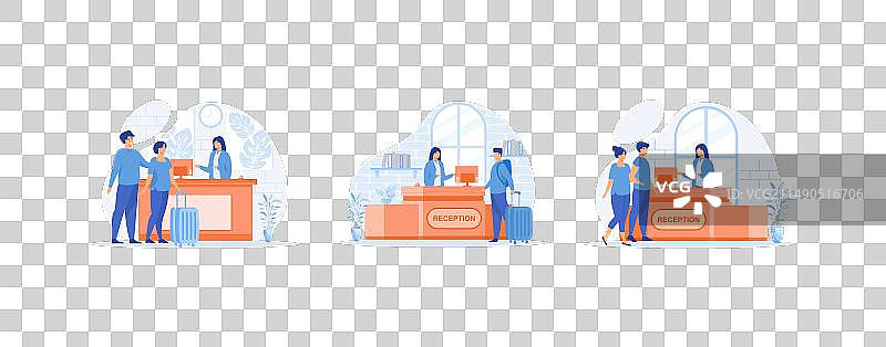 酒店前台男性顾客图片素材